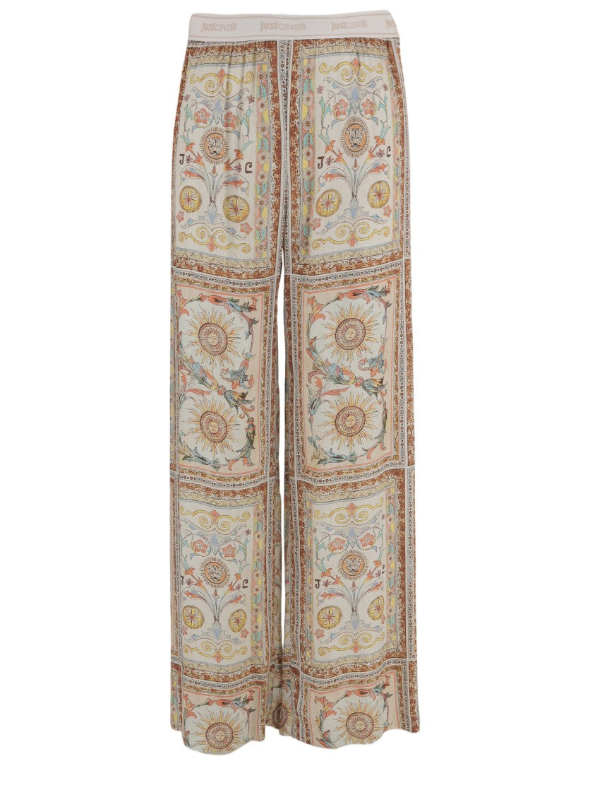 Just Cavalli Floral-Print Viscose Pants