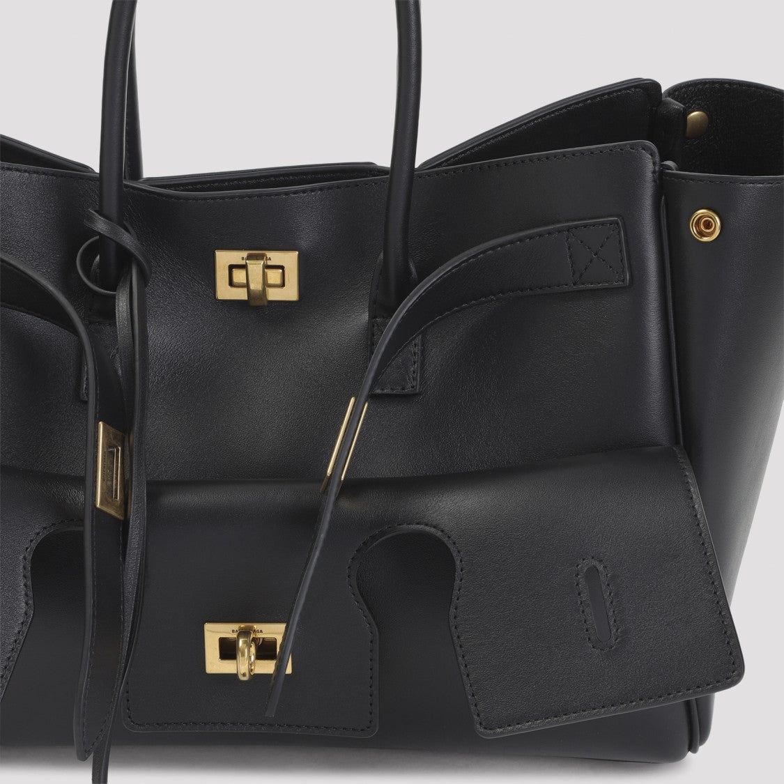 Balenciaga Structured Black Calf Leather Handbag