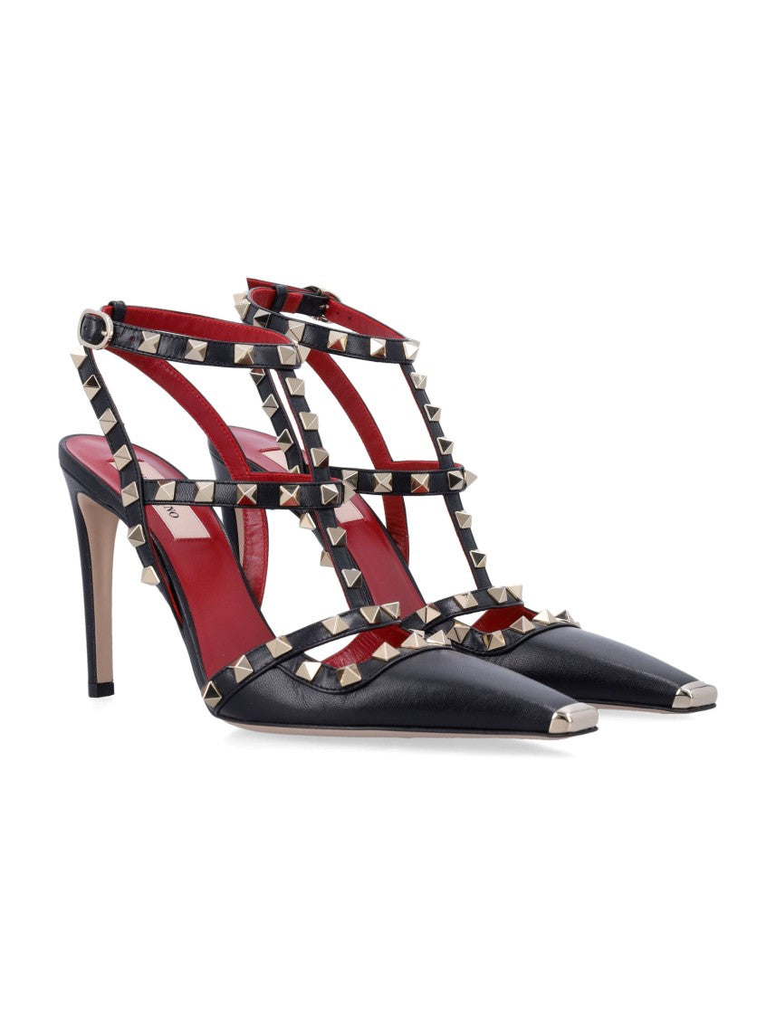 Valentino Garavani New Rockstud Platinum Studded Leather Pumps