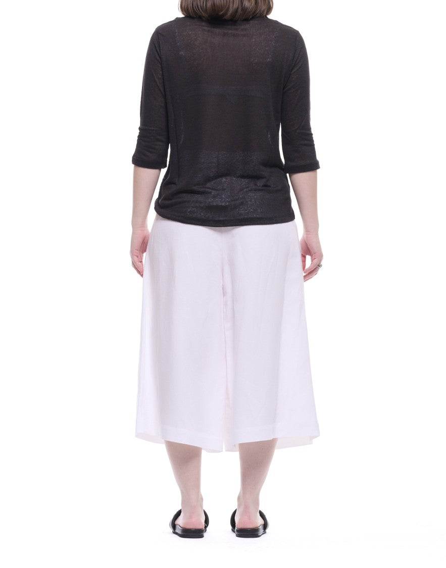 Meimeij Off White Bermuda Cotton Shorts