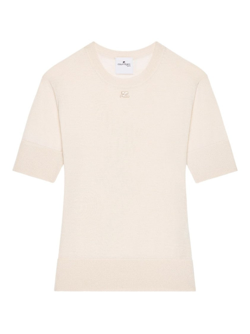 Courrèges Short-Sleeved Top With Ribbed Detailing