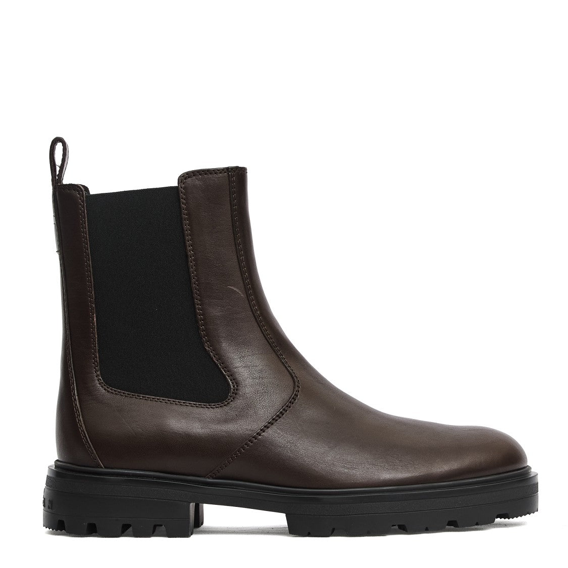 Hogan Brown Leather Chelsea Ankle Boots