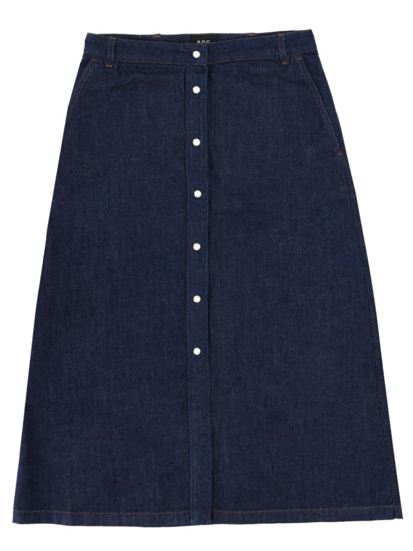 A.P.C. A-Line Front Button Skirt