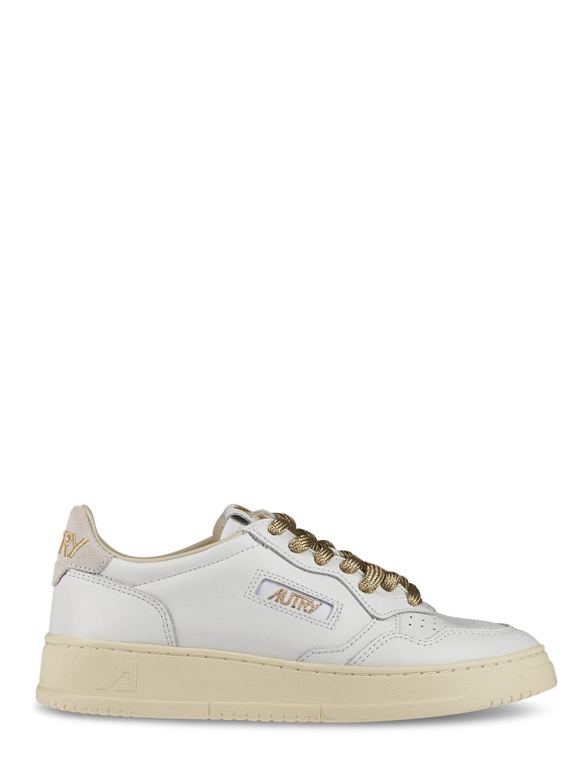 Autry White Leather Sneakers With Suede Accents