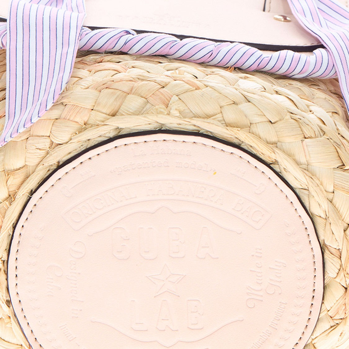 Cuba Lab Habanera Leather And Rafia Bag