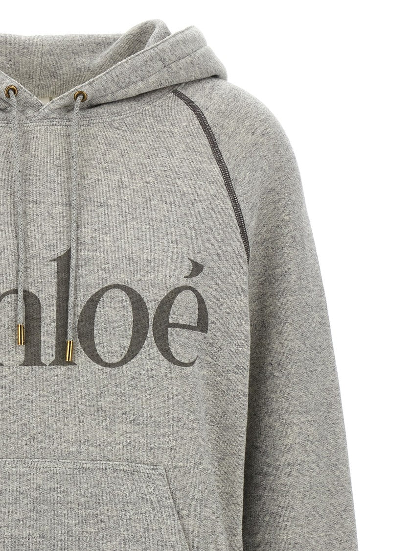 Chloé Chiné Cotton Blend Oversized Hoodie