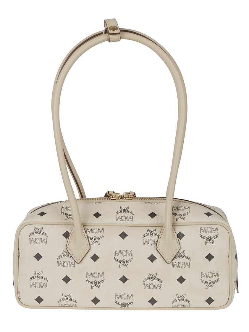 Mcm Black Leather Double-Zip Mini Bag