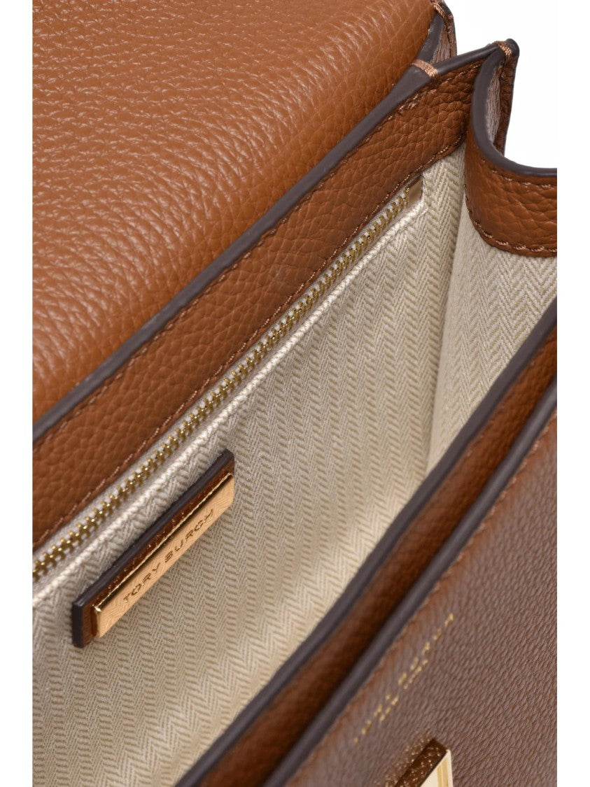 Tory Burch Brown Calfskin Small Shoulder Bag