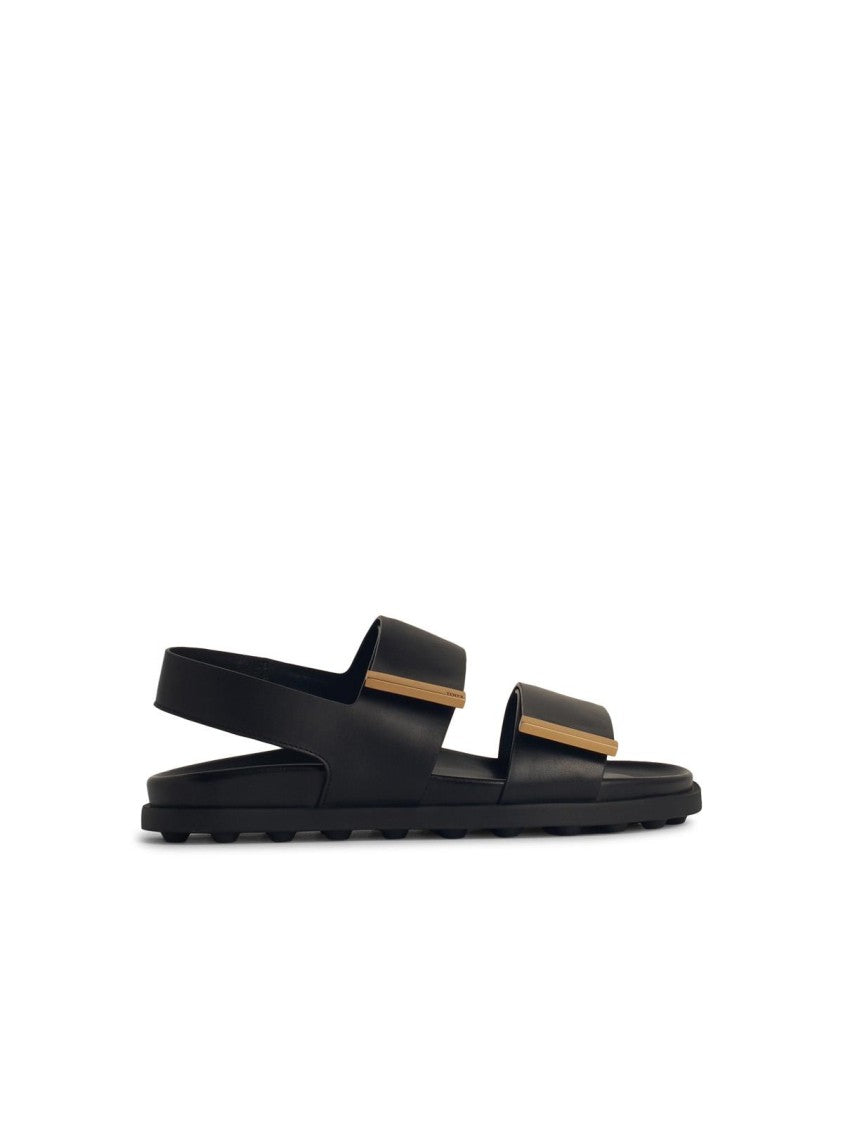 Tod's Black Leather Sandals