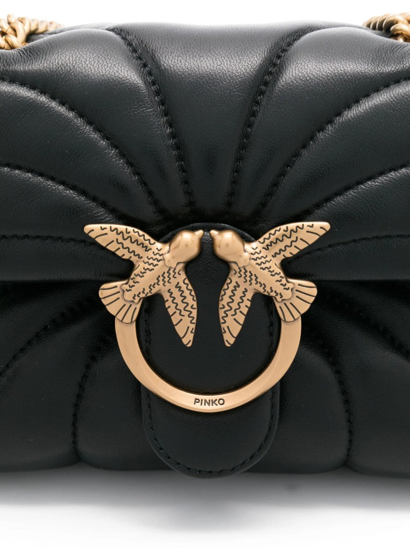 Pinko Quilted Leather Handbag With Bird Clasp