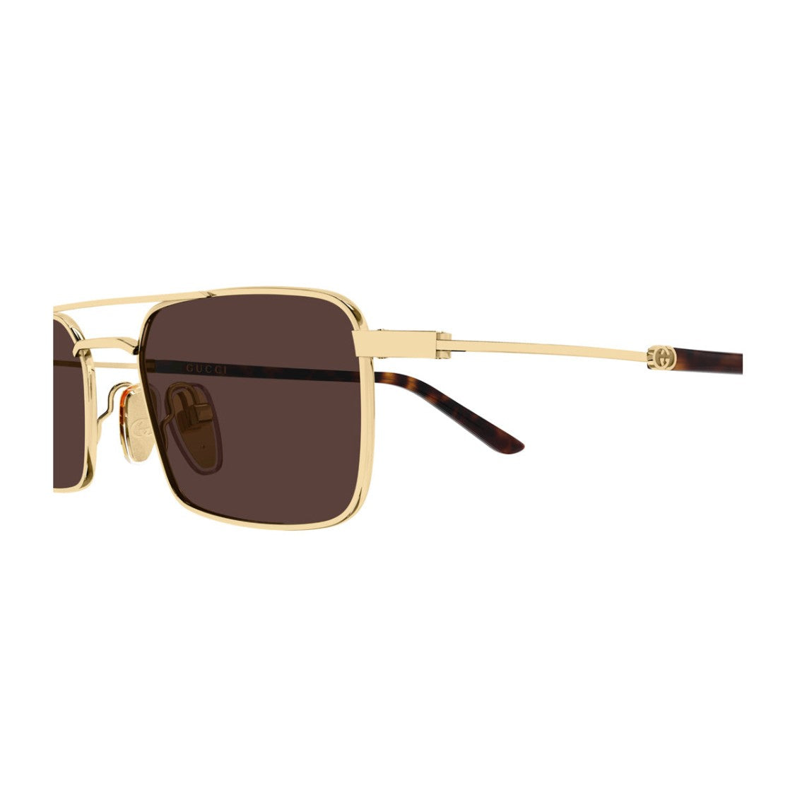 Gucci Gold/Havana Gg2258s Linea Emblem Metal Sunglasses