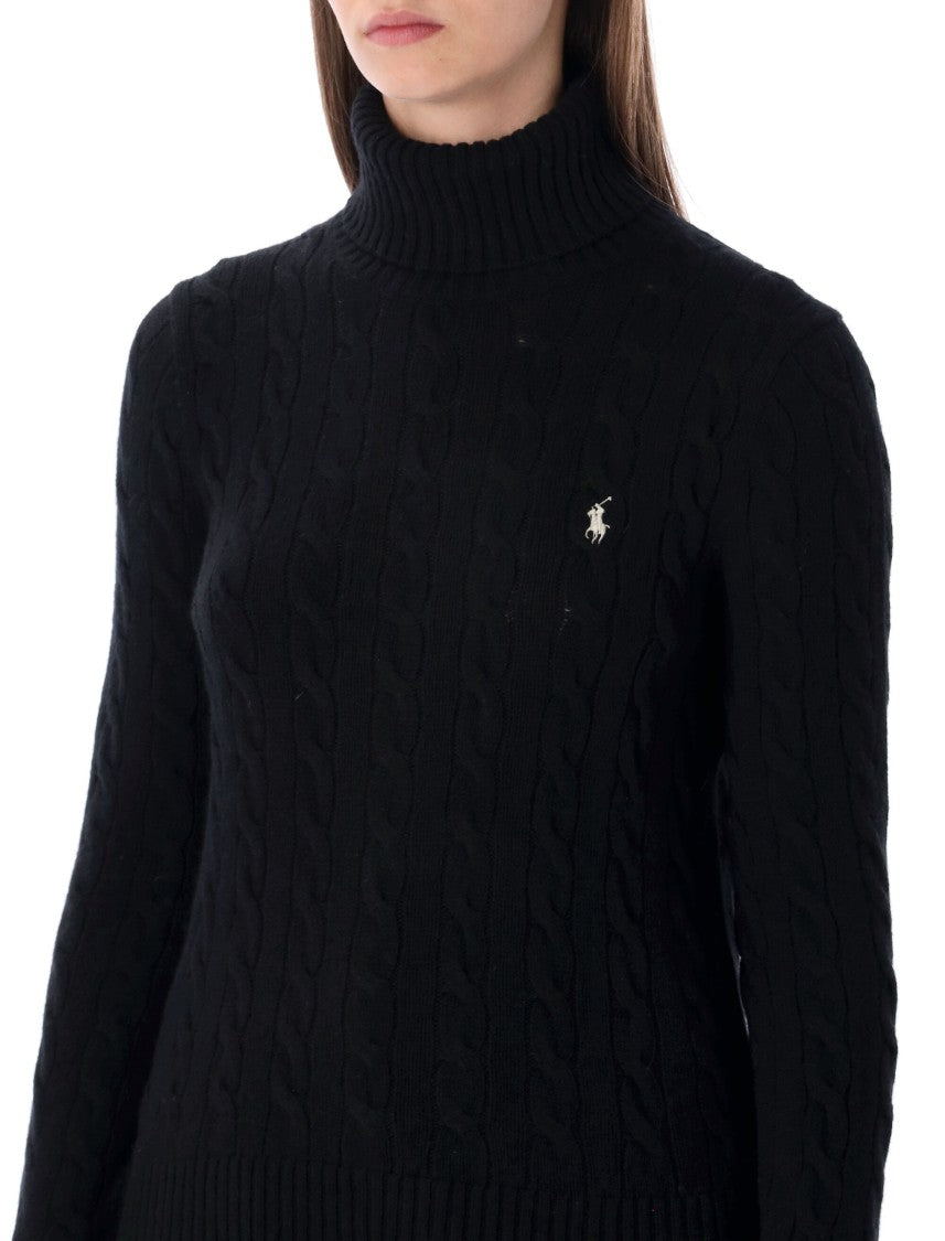 Polo Ralph Lauren High Neck Cable Knit Sweater With Ribbed Detailing