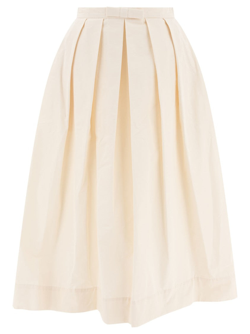 Sandbeige Pleated White Skirt With Comfortable Fit