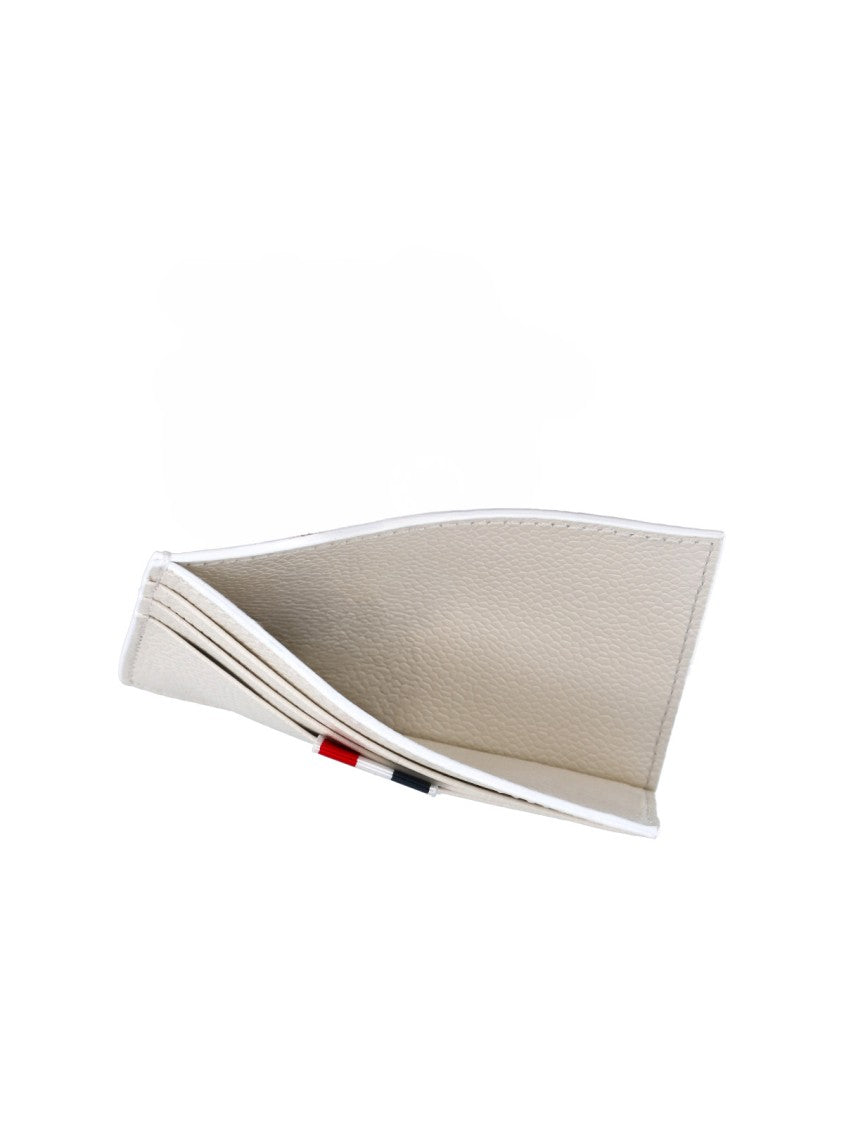 Thom Browne White Textured Leather Cardholder