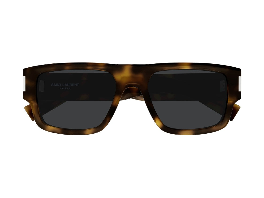 Saint Laurent Silver Sl 659 Tortoiseshell Oversized Square Sunglasses