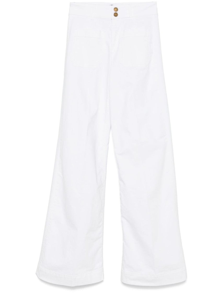 Seafarer Wide-Leg High-Waist Double-Button Pants