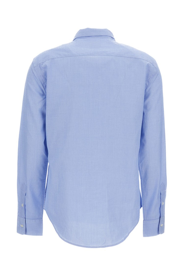 Polo Ralph Lauren Light Blue Bow-Neck Slim Fit Cotton Shirt