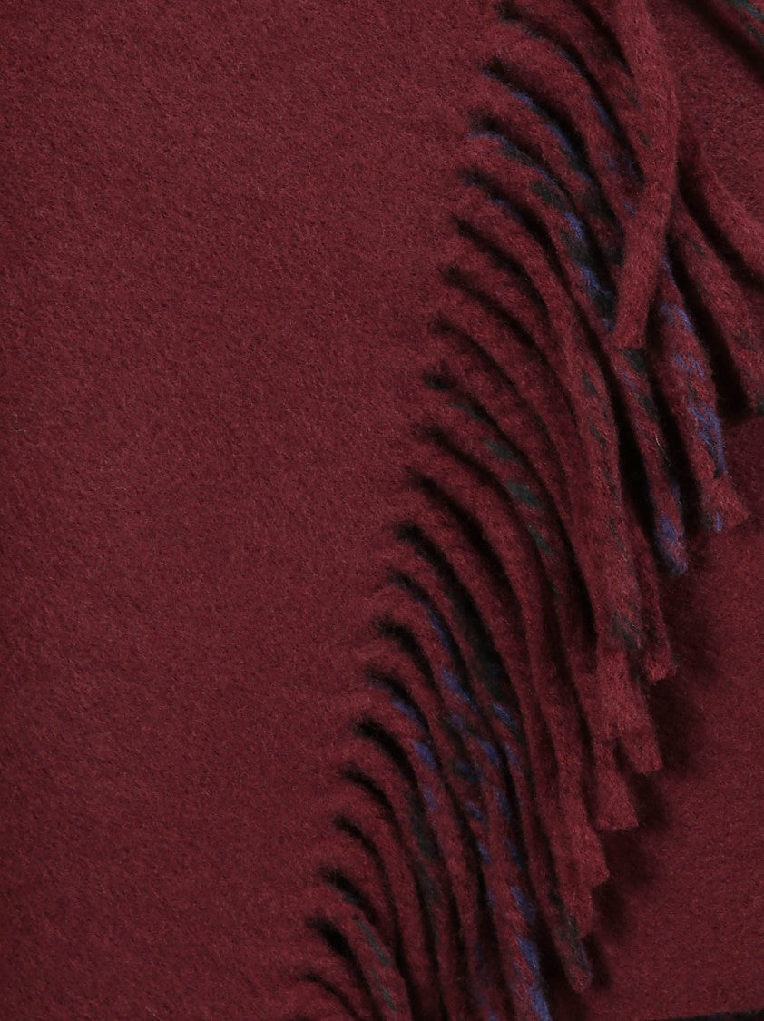 Burberry Classic Wool Poncho With Fringed Edges