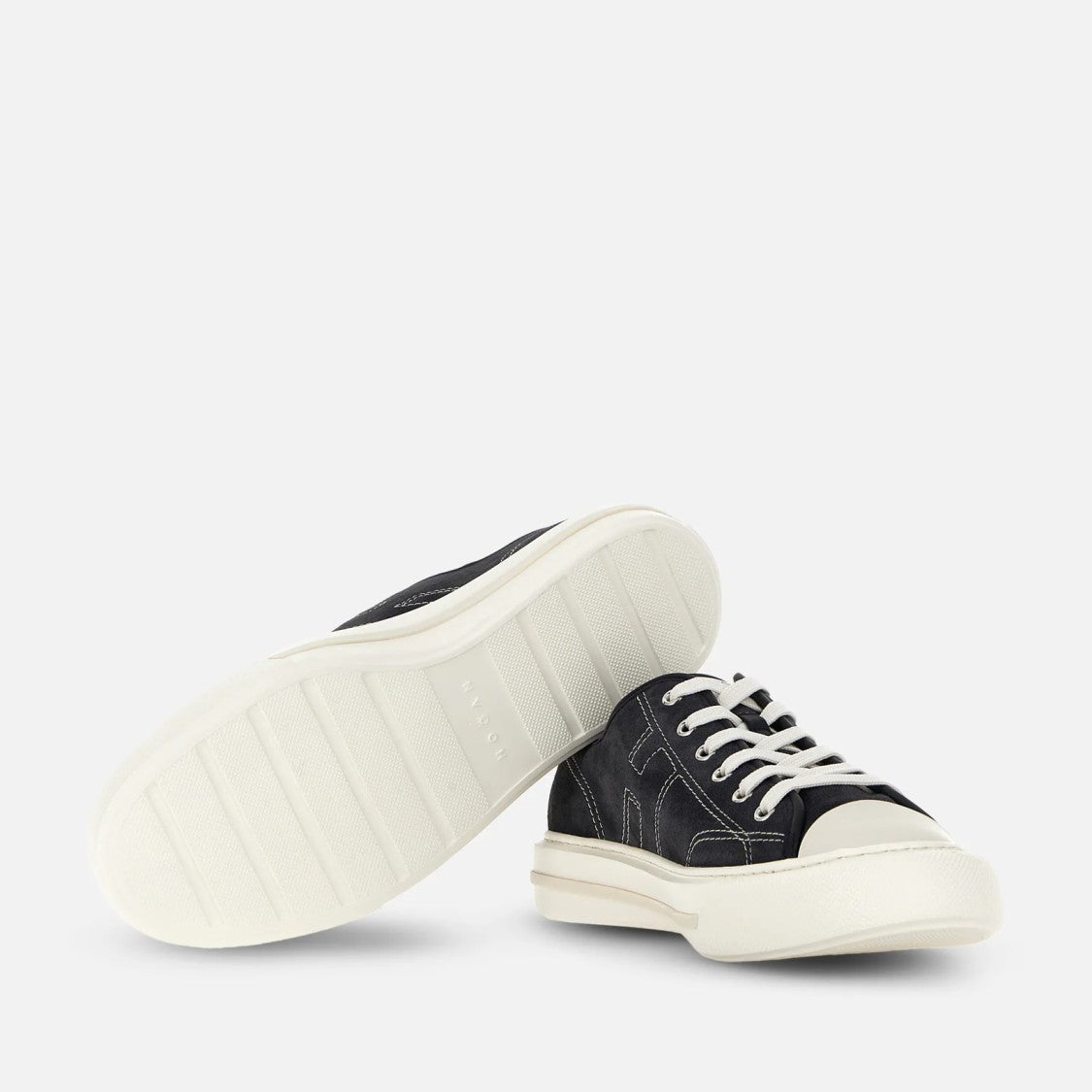 Hogan H691 Allacciato H Cuciture Sneakers In Blue