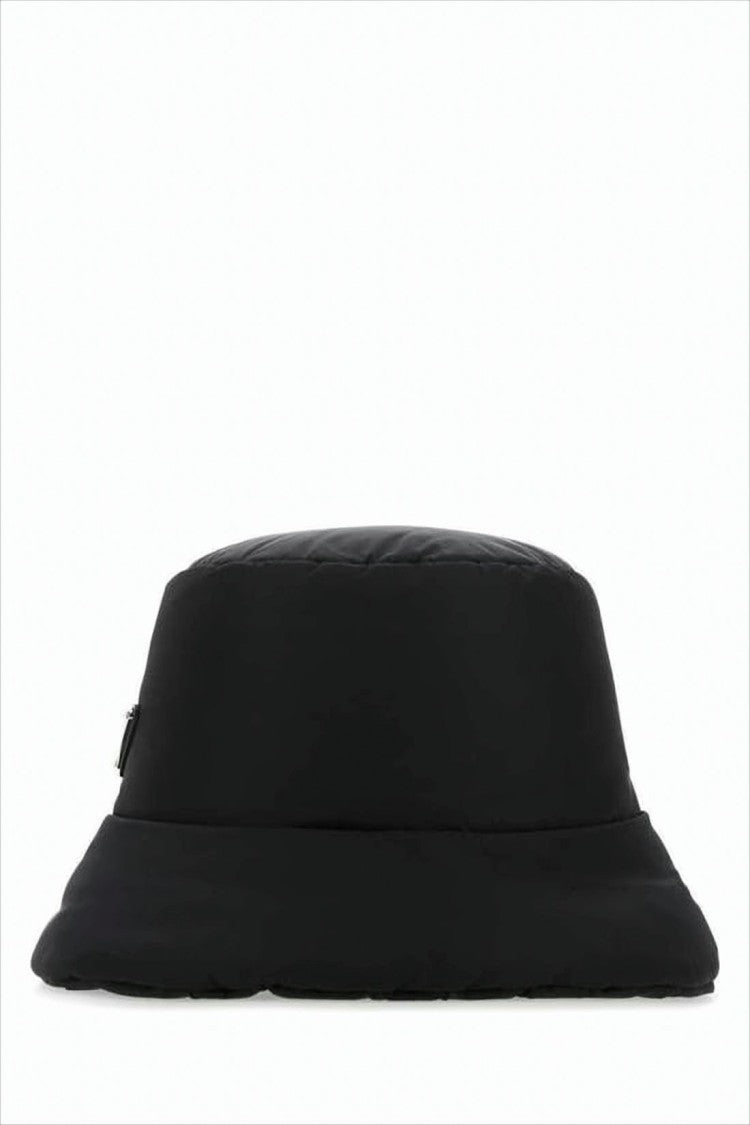 Prada Black Bucket Hat With Subtle Logo Detailing