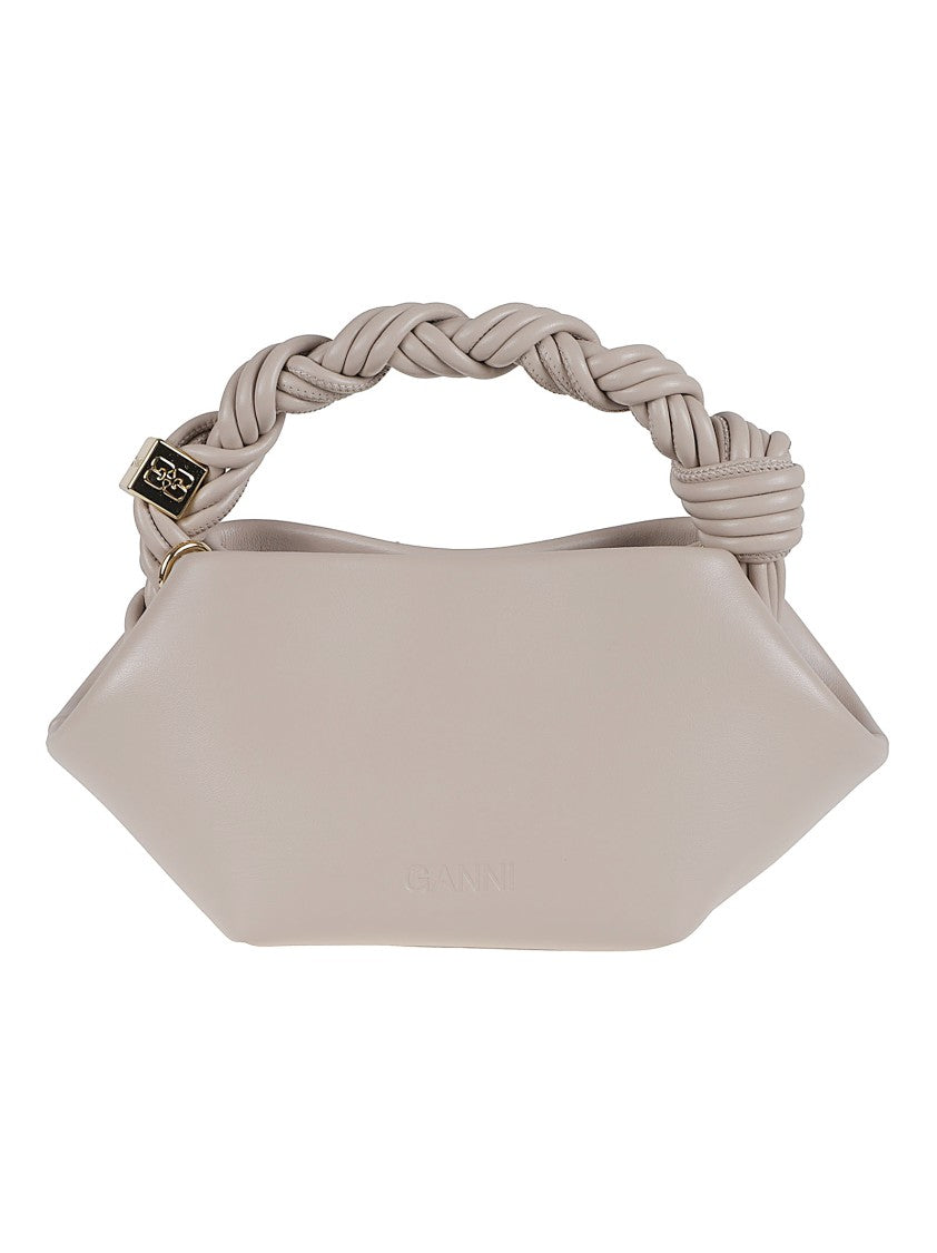 Ganni Geometric Braided Handle Bag With Metallic Butterfly Detail