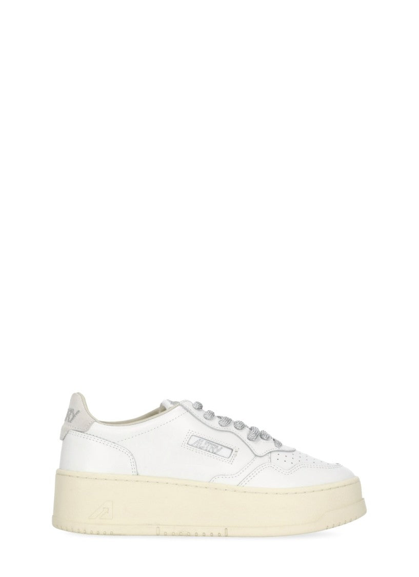 Autry White Platform Low Leather Sneakers
