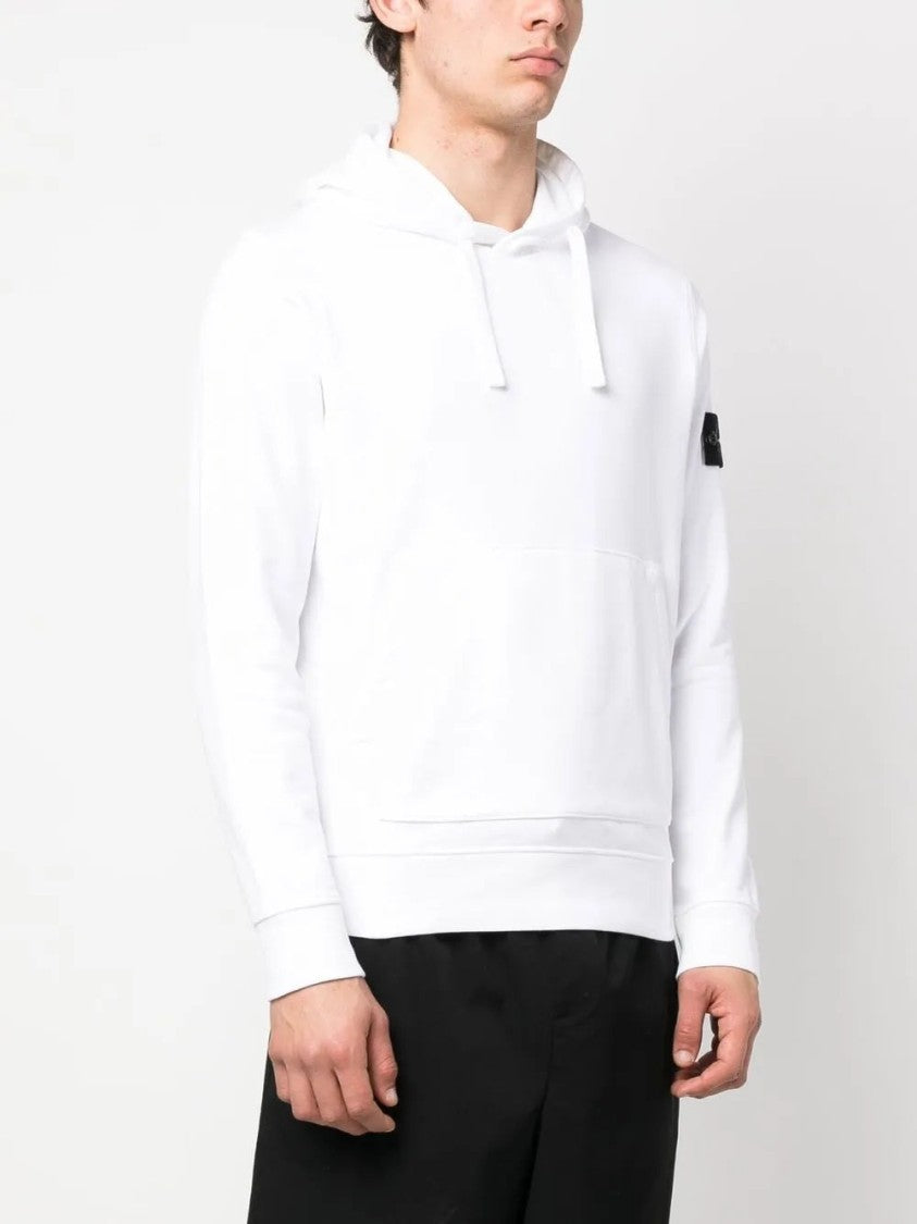 Stone Island Hoodie In Organic Cotton Fleece