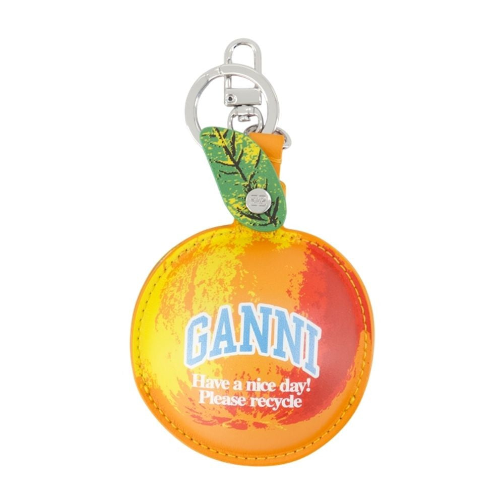 Ganni Apple Wallet - Leather - Orange