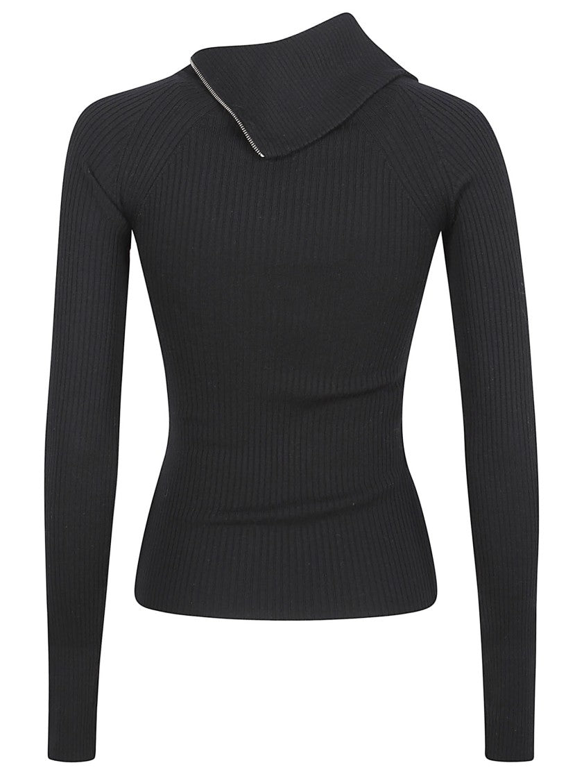 Max Mara Fitted Ribbed Knit Sweater