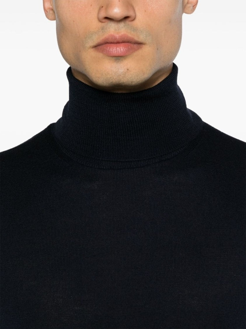 Roberto Collina Fitted Turtleneck Merino Wool Sweater