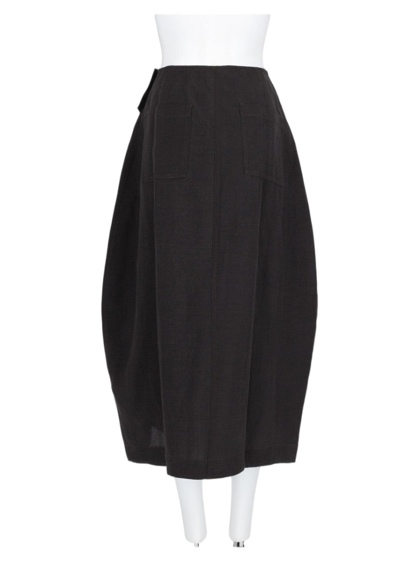 Studio Nicholson Black High-Waisted Voluminous Viscose-Blend Maxi Skirt