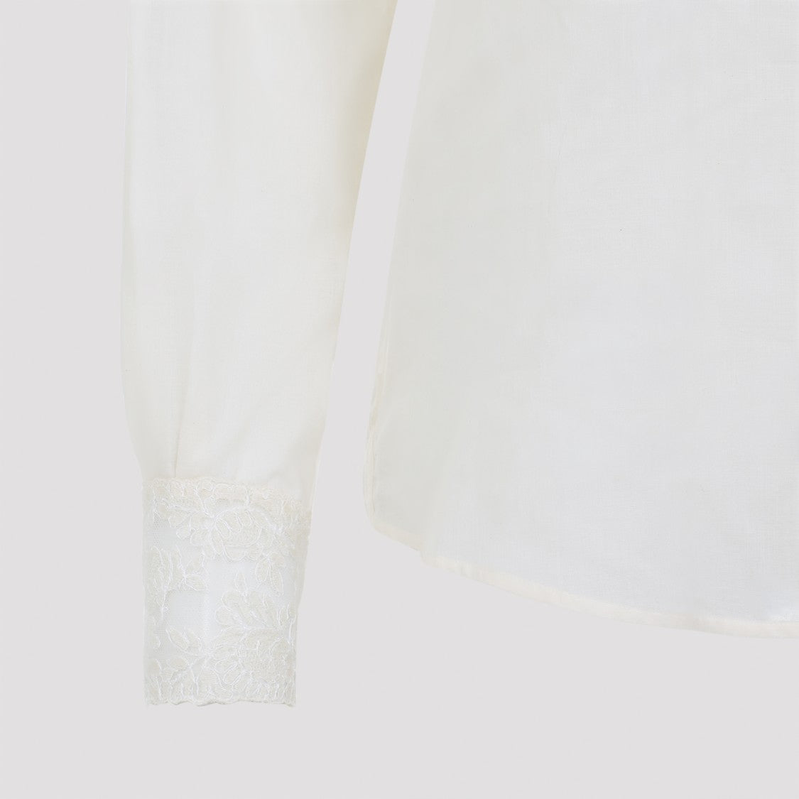 Ermanno Scervino Classic White Cotton Shirt With Lace Detailing