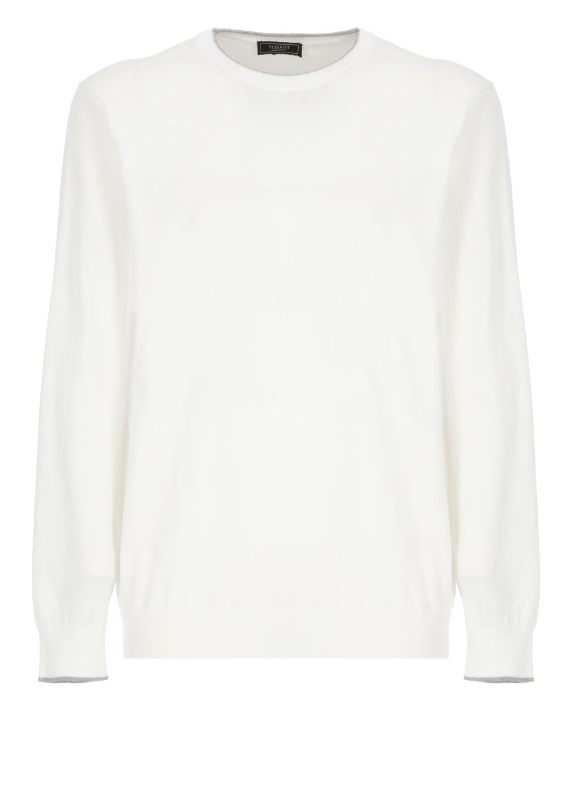 Peserico White Cotton Sweater