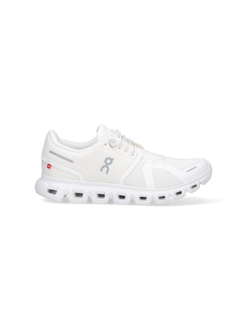 On Rounded Toe White Mesh Sneakers