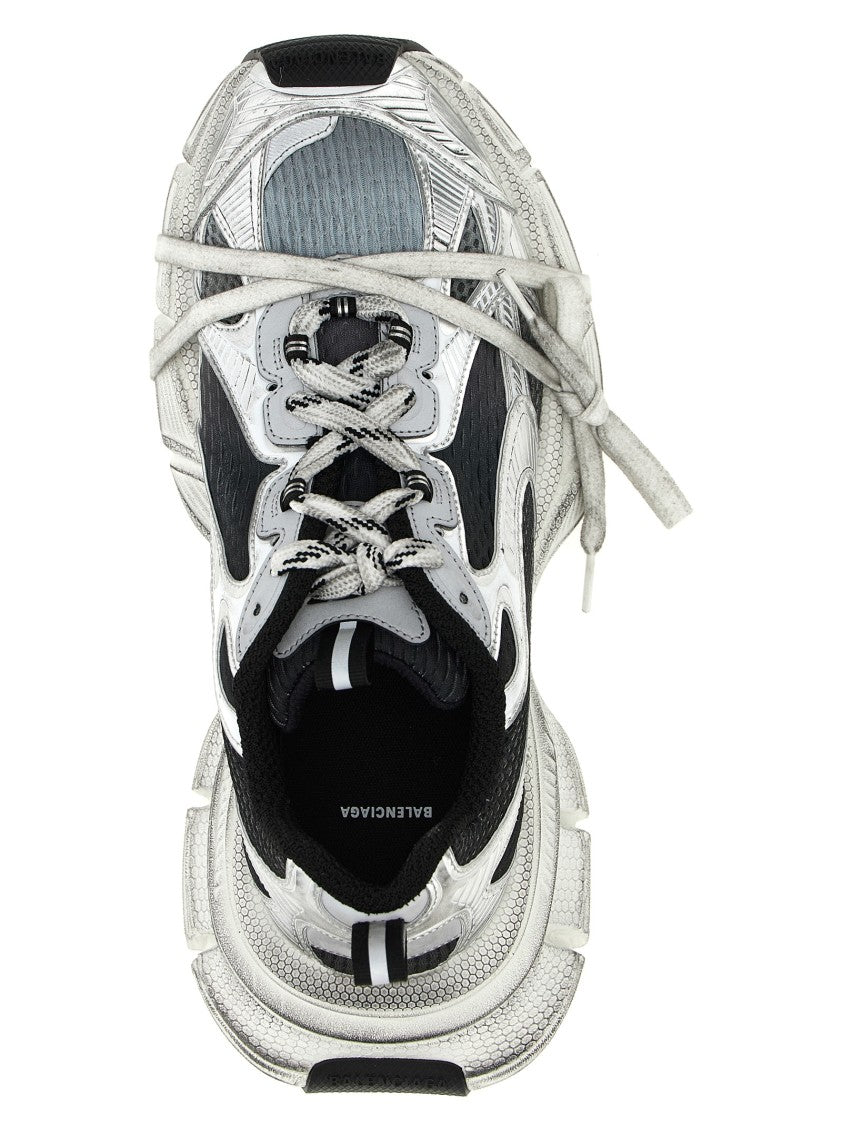 Balenciaga Chunky Used-Effect Mesh Sneakers With Reflective Overlays