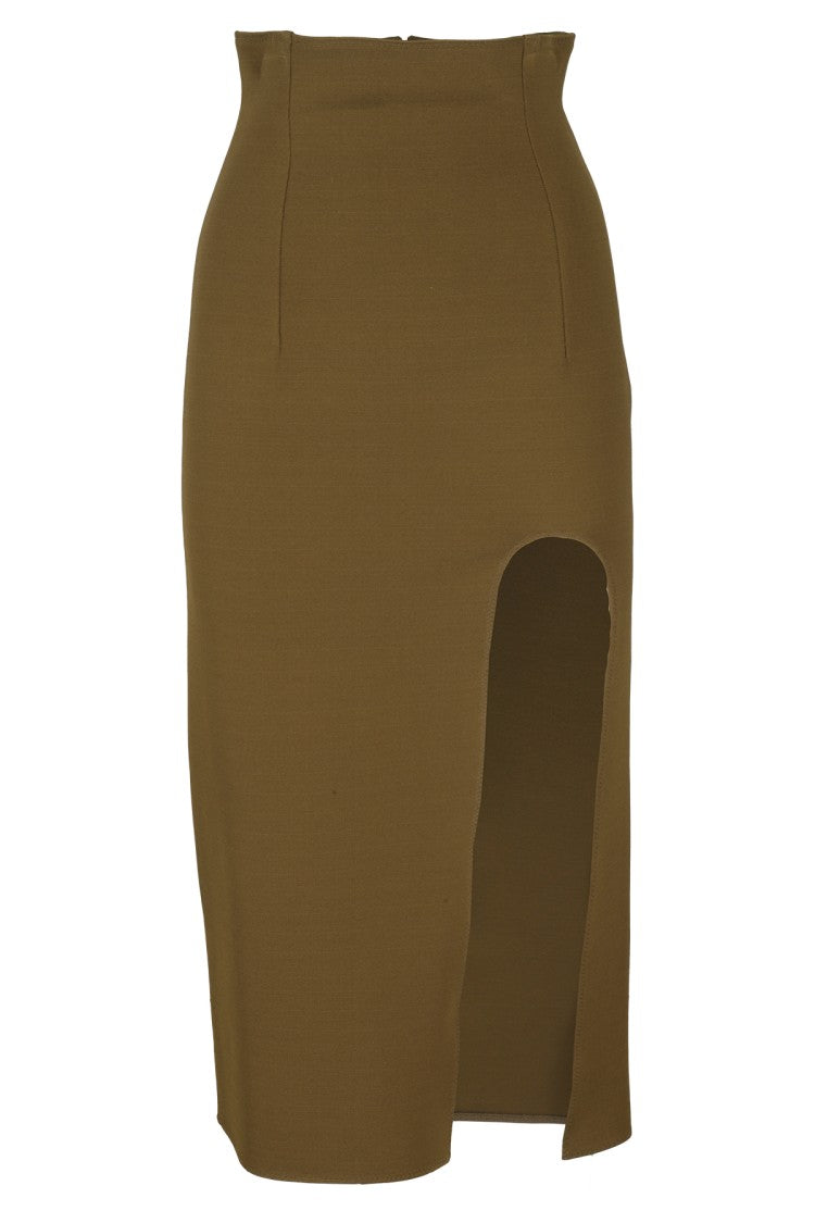 Alessandro Vigilante Green High Waist Skirt