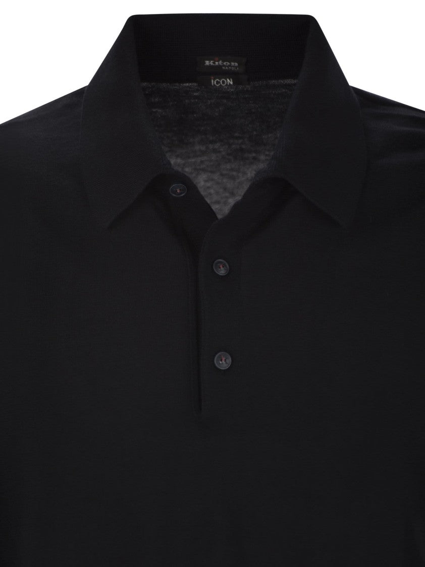 Kiton Short-Sleeved Polo Shirt In Soft Cotton