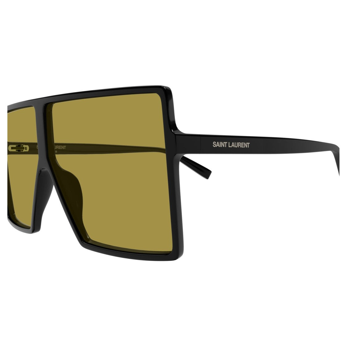 Saint Laurent Oversized Square Frame Sunglasses With Olive Tinted Lenses