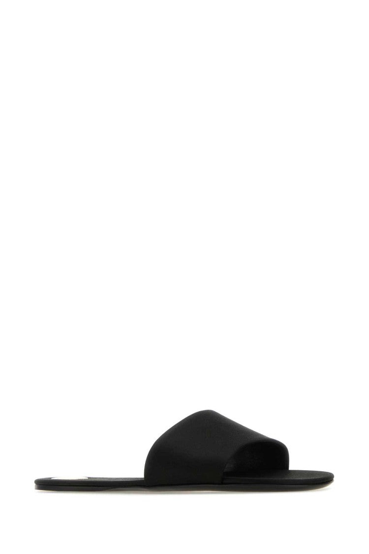 Saint Laurent Black Satin Carlyle Slippers