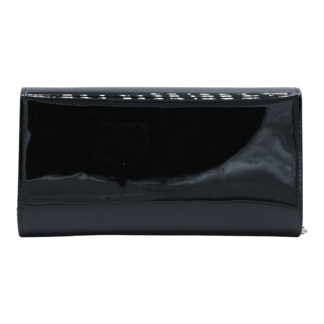 Jimmy Choo Rectangular Black Clutch With Metallic Accent