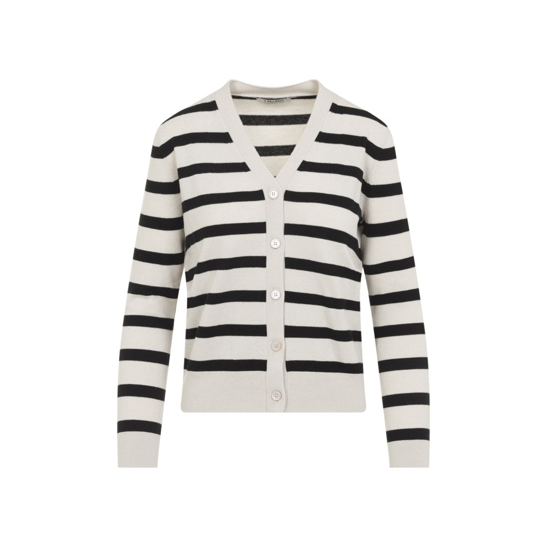 Max Mara V-Neck Cardigan With Striped Knit Design