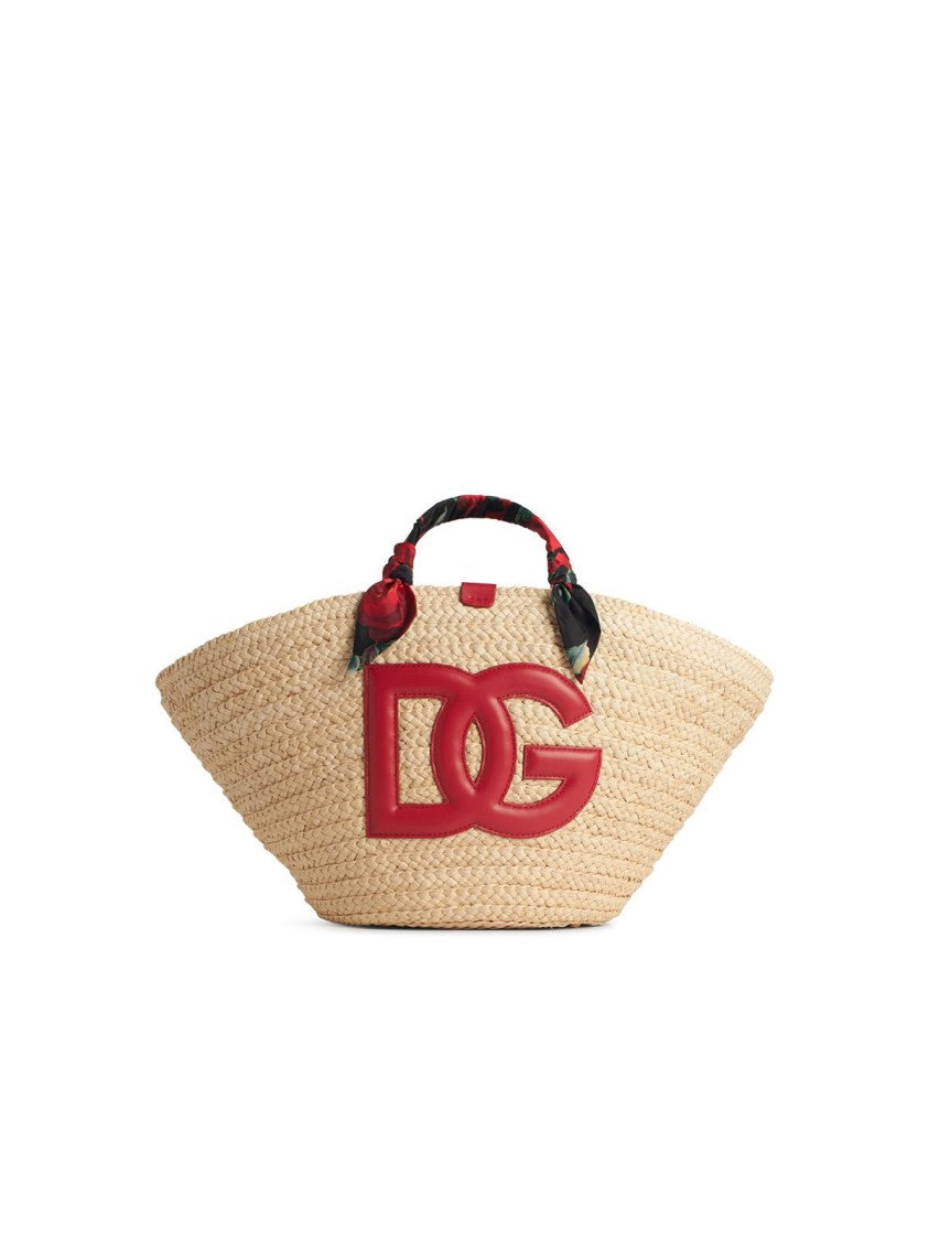 Dolce & Gabbana Rafia' Red Corn Blend Shopping Bag