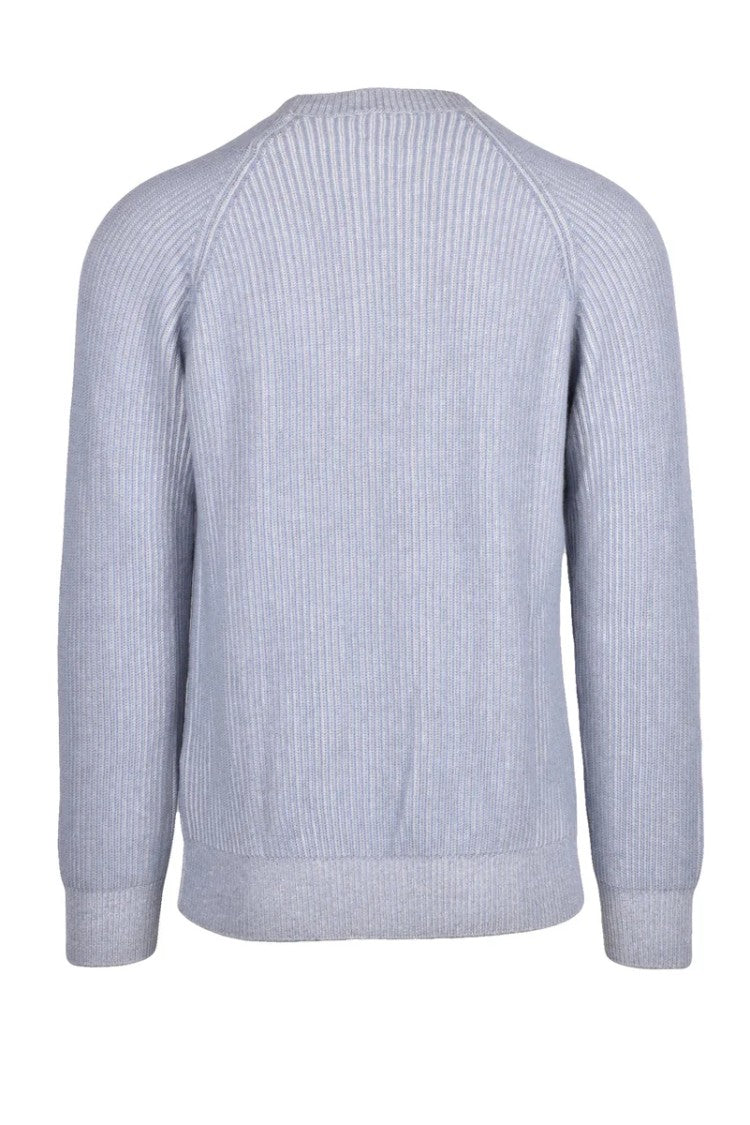 Eleventy Ribbed Crew Neck Sweater Cashmere - Grey