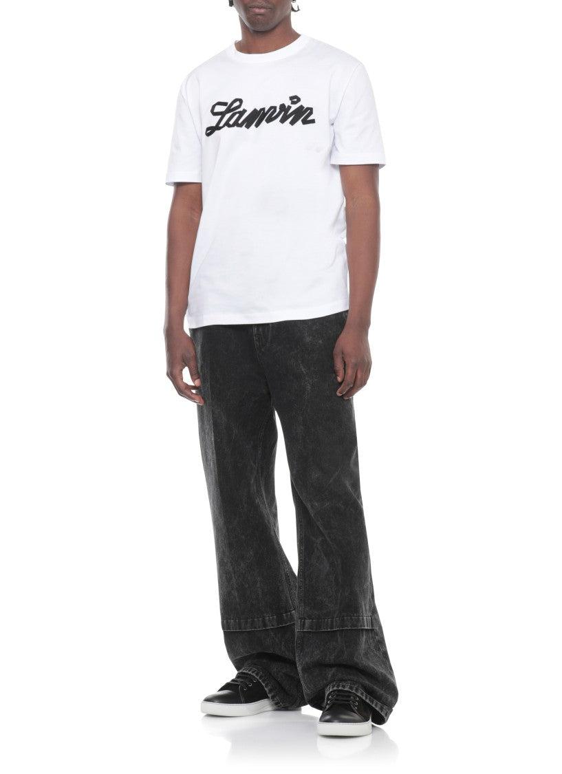 Lanvin White Embossed Logo Cotton T-Shirt