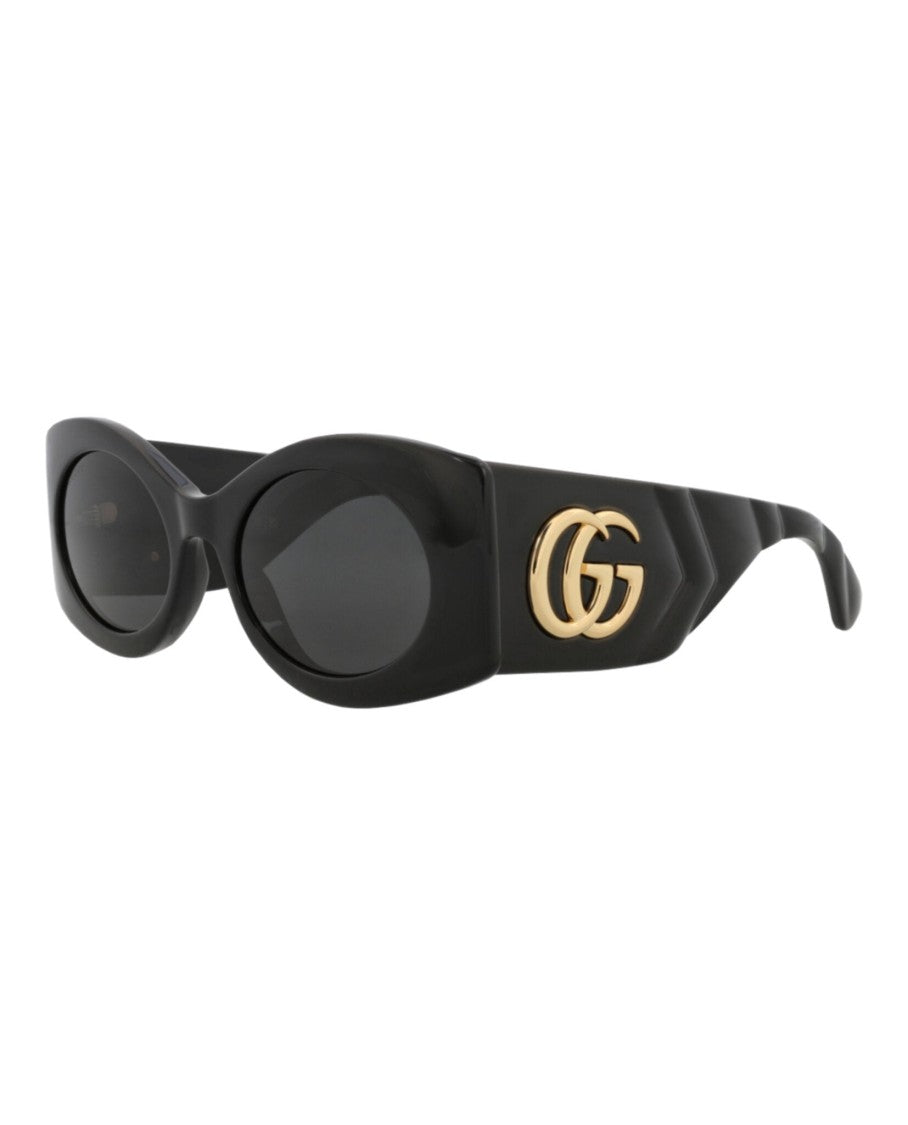Gucci Square-Frame Injection Sunglasses With Gold Double-G Logo