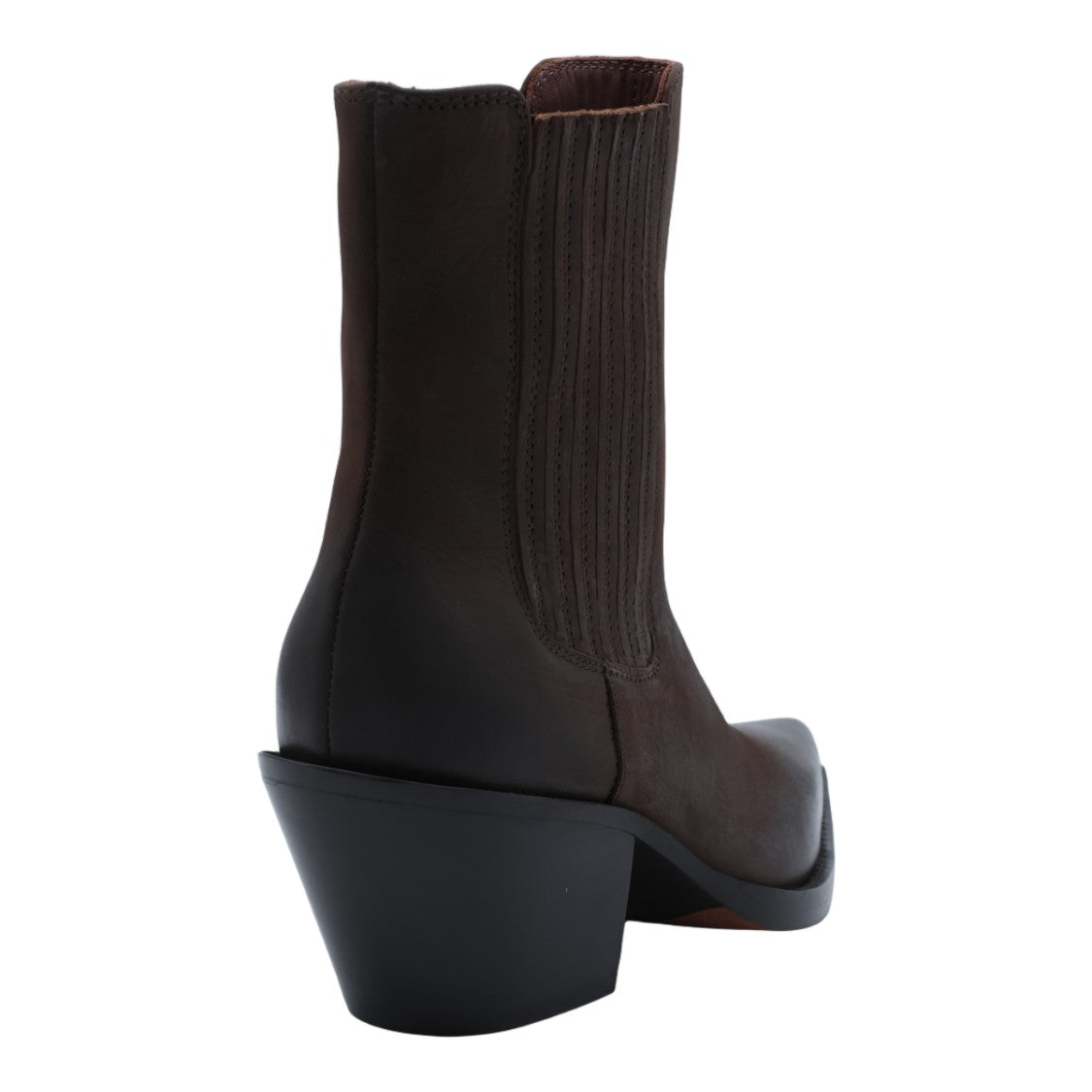 Paris Texas Brown Mid-Heel Boots With Pointed Toe