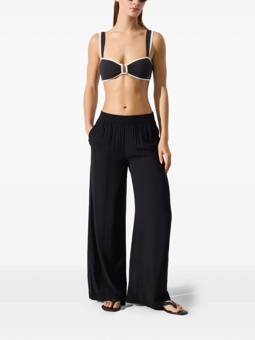 Karl Lagerfeld Wide-Leg Pants With Subtle Signature Detail