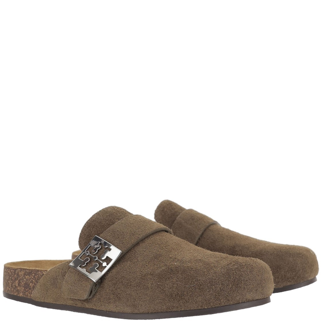 Tory Burch Suede Mules With Ankle Strap