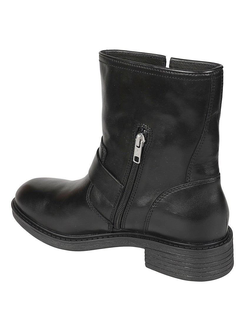 Ash Flamelily Black Calfskin Ankle Boots