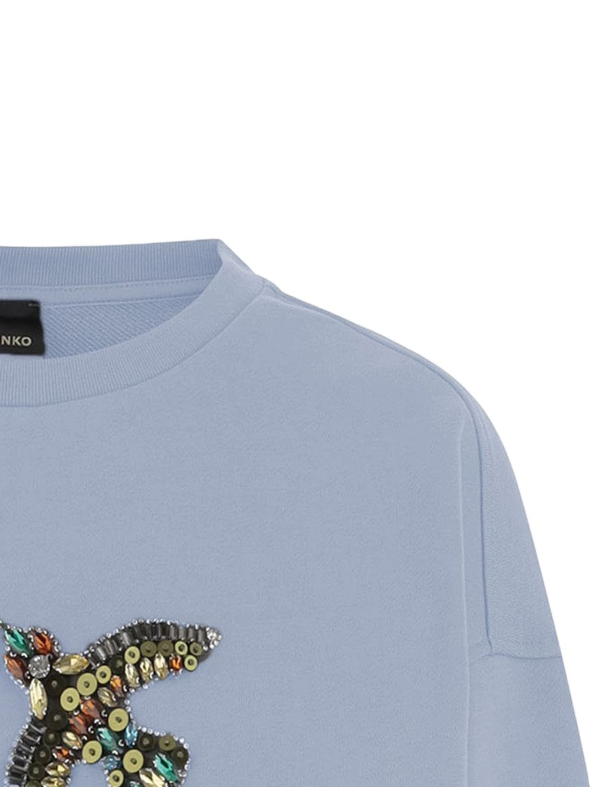 Pinko Light Blue Cotton Sweatshirt